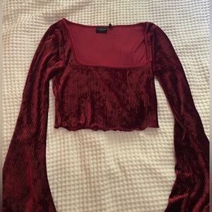 burgundy bell sleeve top from Urban Outfitters/Out from under